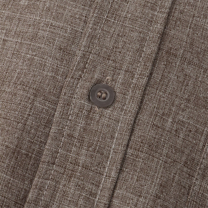 Chemise d'été en coton à manches courtes et boutons pour homme avec poche Motif Buddha Stones - image 39