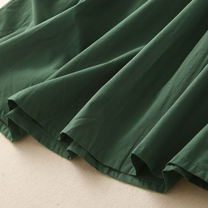 Robe midi décontractée en coton à manches courtes et col en V avec poches et motif Buddha Stones - image 2