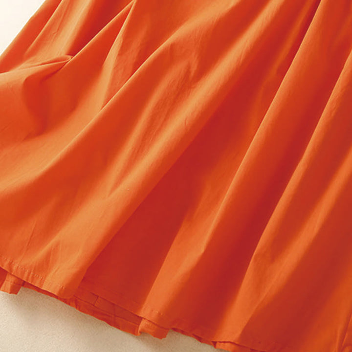 Robe midi décontractée en coton à manches courtes et col en V avec poches et motif Buddha Stones - image 6