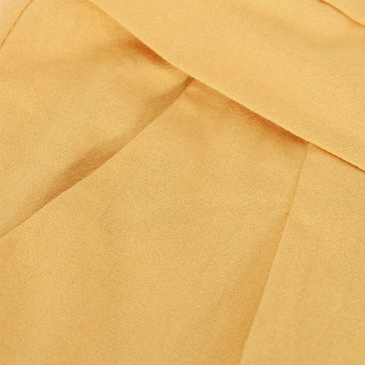 Pantalon large taille haute en coton pour femme, style rétro décontracté, avec poches, motif Buddha Stones - image 4