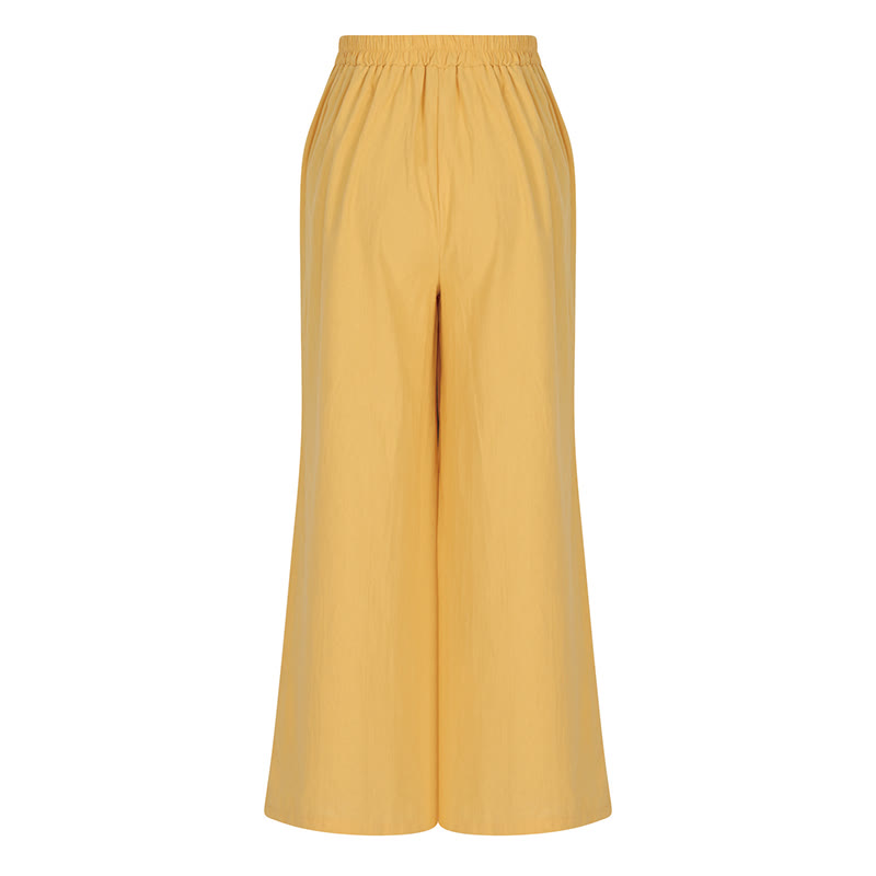 Pantalon large taille haute en coton pour femme, style rétro décontracté, avec poches, motif Buddha Stones - image 3