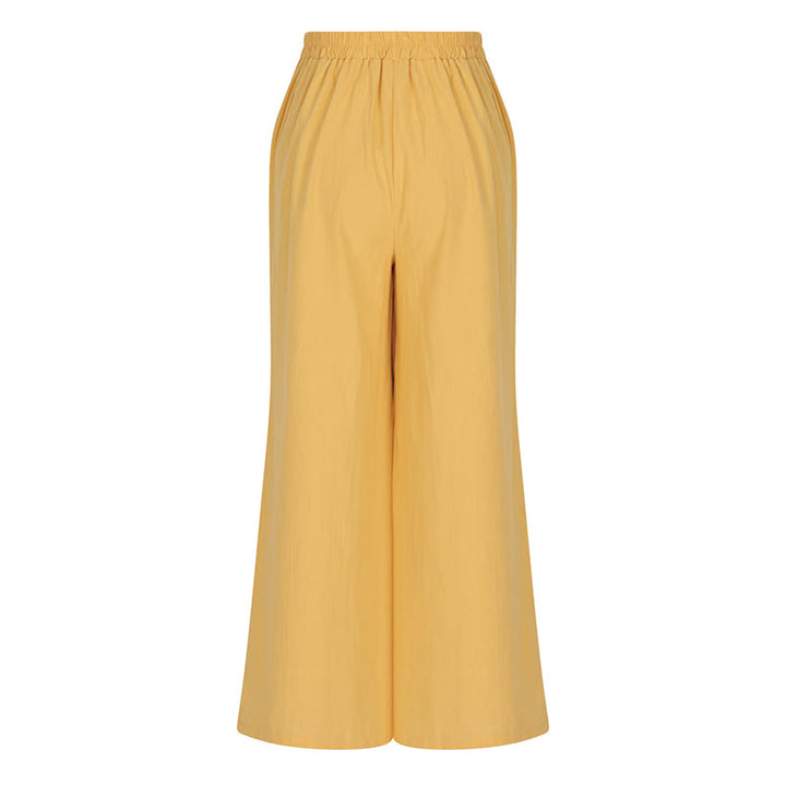 Pantalon large taille haute en coton pour femme, style rétro décontracté, avec poches, motif Buddha Stones - image 3