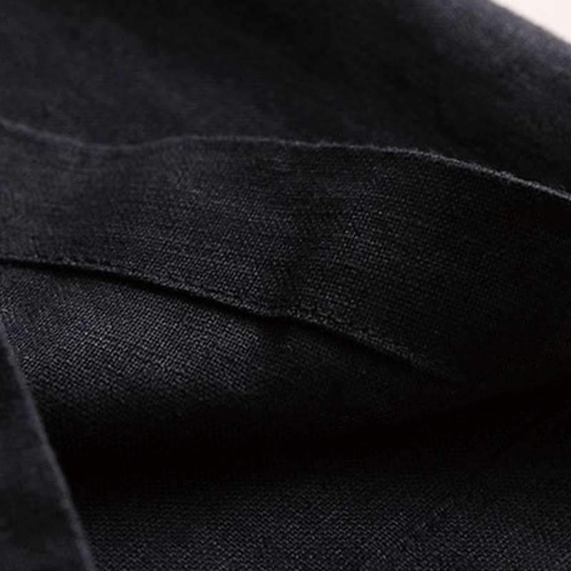 Pantalon large pour femme en coton et lin, couleur unie, Buddha Stones Commute, longueur 7-8, avec poches - image 14