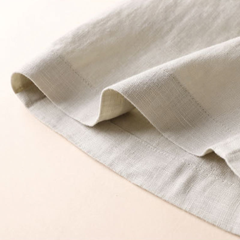 Pantalon large pour femme en coton et lin, couleur unie, Buddha Stones Commute, longueur 7-8, avec poches - image 7