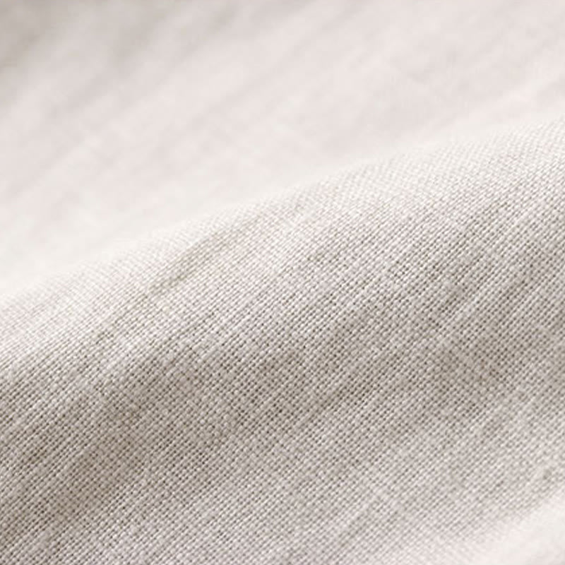 Pantalon large pour femme en coton et lin, couleur unie, Buddha Stones Commute, longueur 7-8, avec poches - image 6