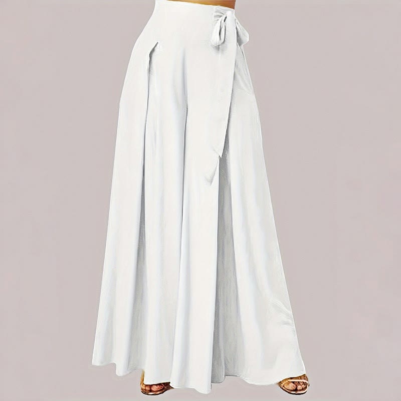 Pantalon large décontracté rétro uni avec cordon de serrage et poches pour femme, motif Buddha Stones, printemps