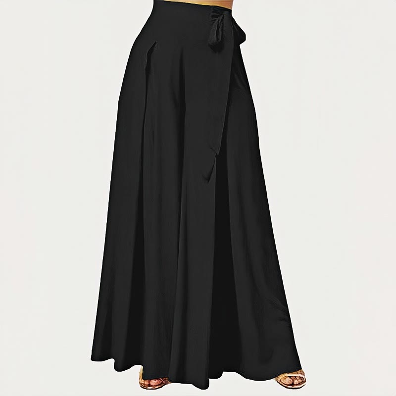 Pantalon large pour femme, style rétro décontracté, à cordon de serrage et poches, motif Buddha Stones, idéal pour le printemps. - Noir - US14，UK/AU18，EU46 (2XL) - image 7