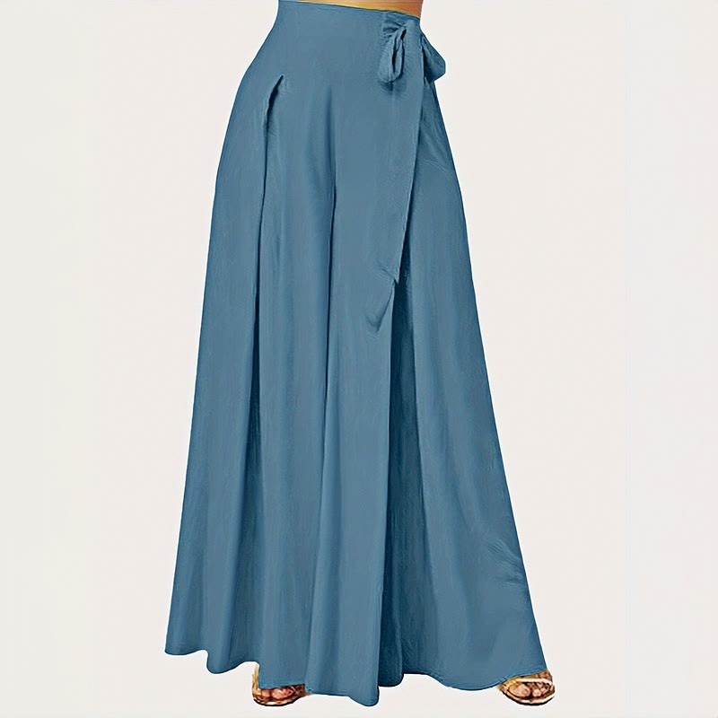 Pantalon large pour femme, style rétro décontracté, à cordon de serrage et poches, motif Buddha Stones, idéal pour le printemps. - Bleu royal - US14，UK/AU18，EU46 (2XL) - image 0