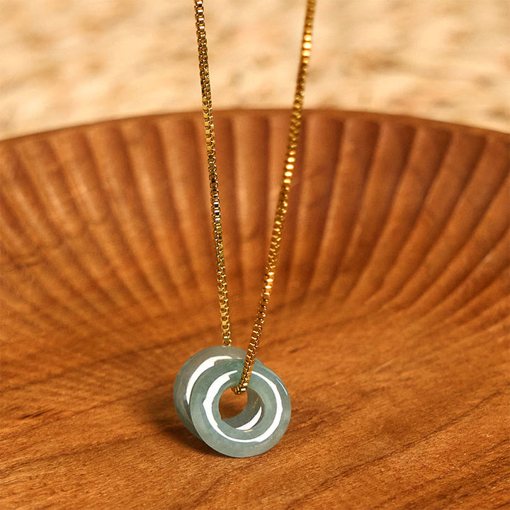 Buddha Stones en jade avec double boucle de paix et de prospérité