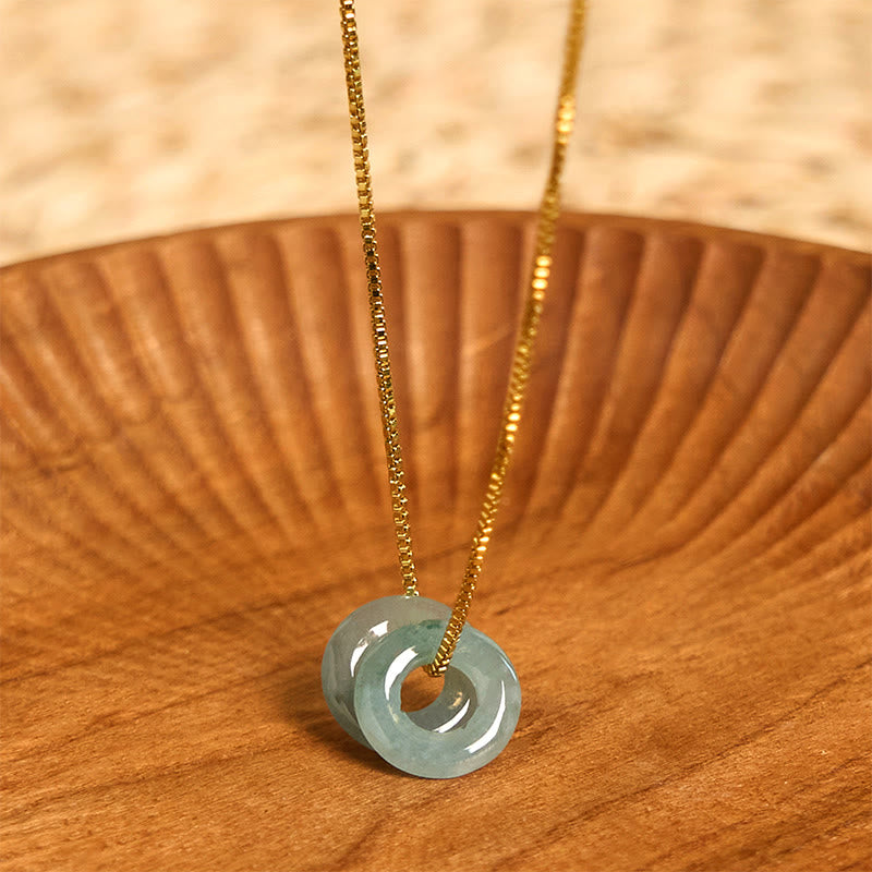 Buddha Stones en jade avec double boucle de paix et de prospérité