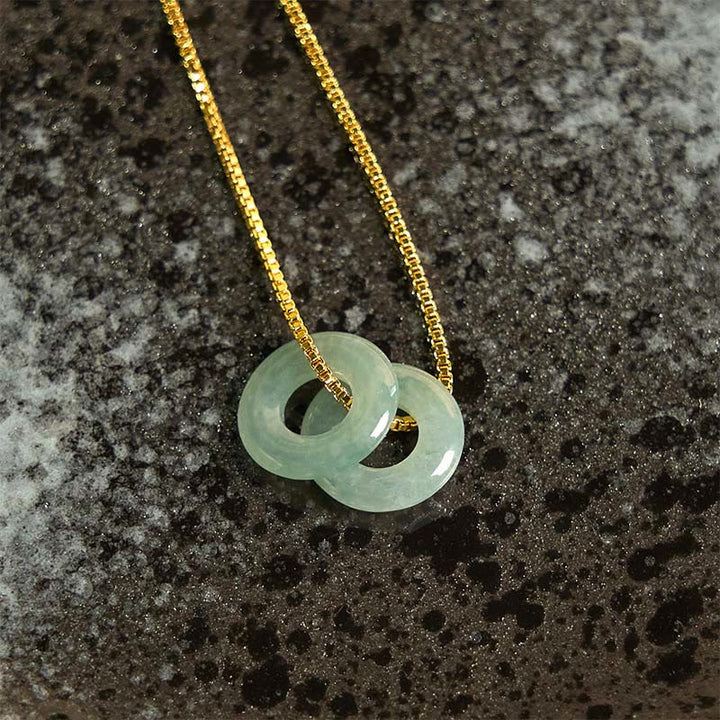 Buddha Stones en jade avec double boucle de paix et de prospérité