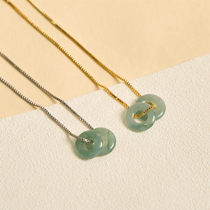 Buddha Stones en jade avec double boucle de paix et de prospérité