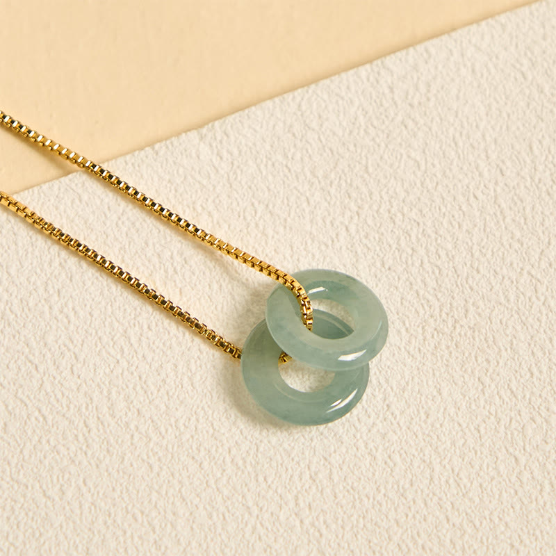 Buddha Stones en jade avec double boucle de paix et de prospérité