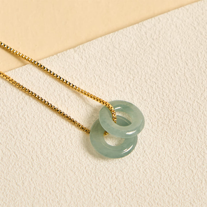 Buddha Stones en jade avec double boucle de paix et de prospérité