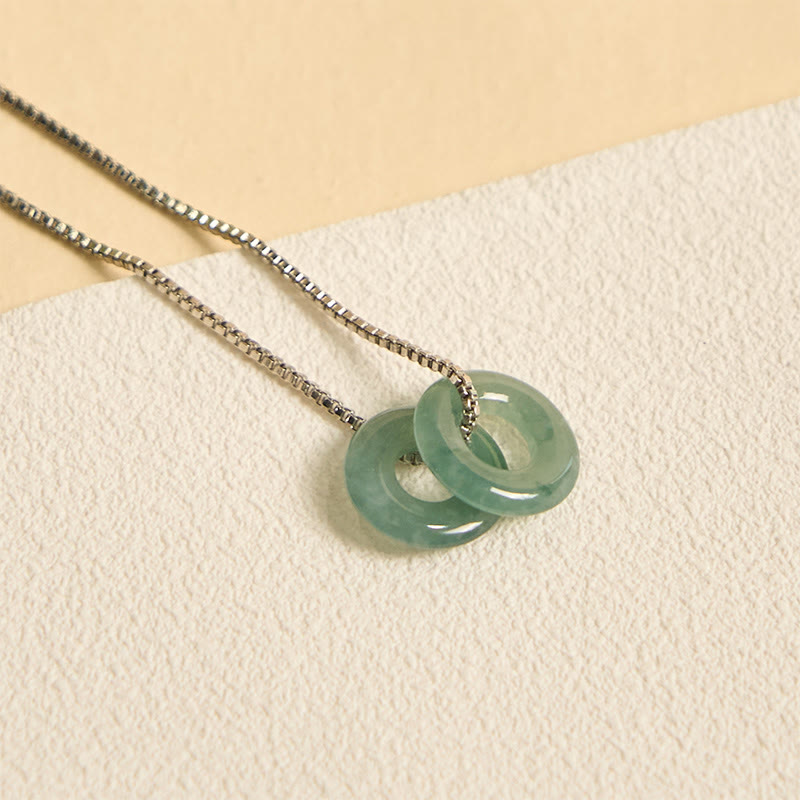 Buddha Stones en jade avec double boucle de paix et de prospérité