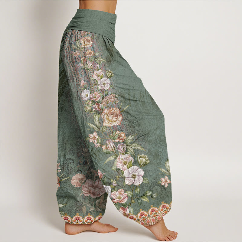 Pantalon sarouel à taille élastique pour femme, motif ethnique totem floral et ethnique, Buddha Stones - image 2