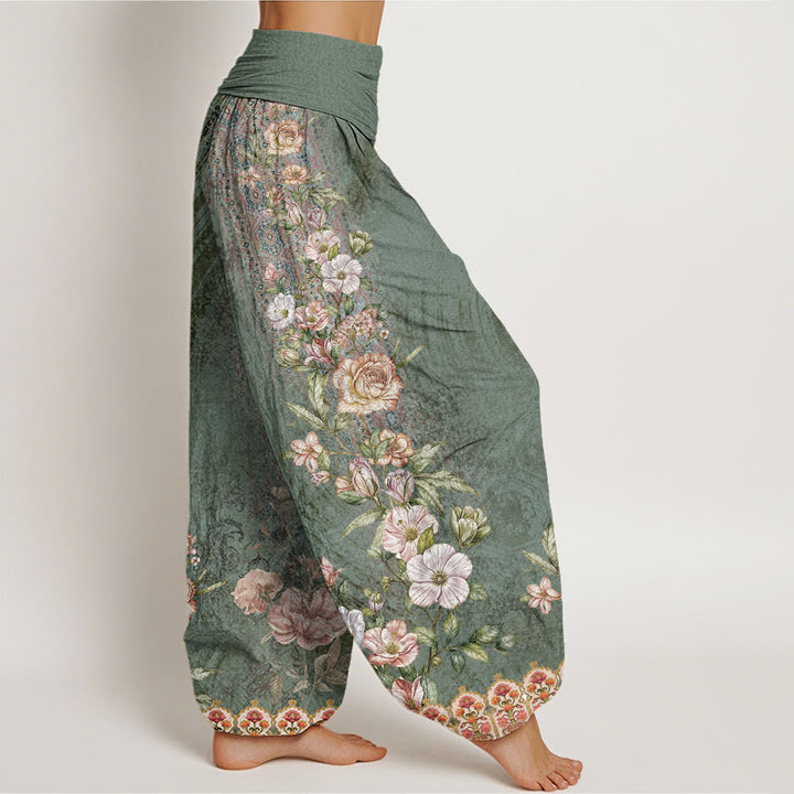 Pantalon sarouel à taille élastique pour femme, motif ethnique totem floral et ethnique, Buddha Stones - image 2
