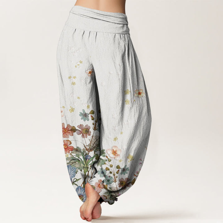 Pantalon sarouel à taille élastique pour femme, motifs de Buddha Stones et de fleurs variées - image 9