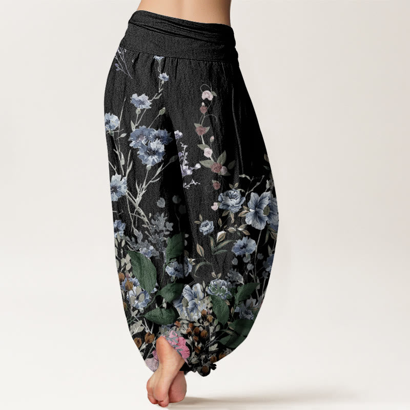 Pantalon sarouel à taille élastique pour femme, motif Buddha Stones , bleuet, Cosmo Rose - image 2