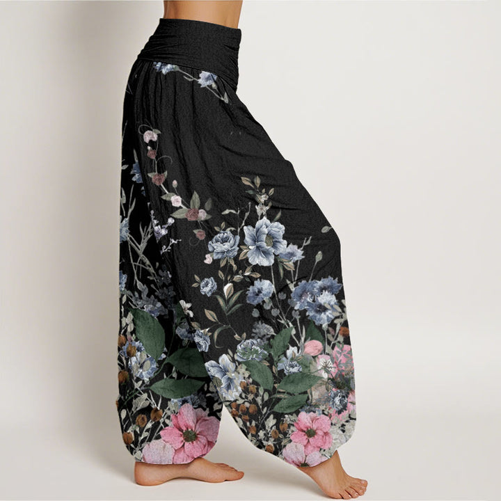 Pantalon sarouel à taille élastique pour femme, motif Buddha Stones , bleuet, Cosmo Rose - image 3