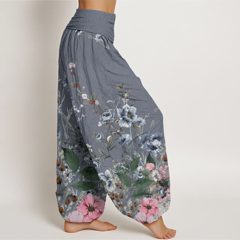 Pantalon sarouel à taille élastique pour femme, motif Buddha Stones , bleuet, Cosmo Rose - image 7