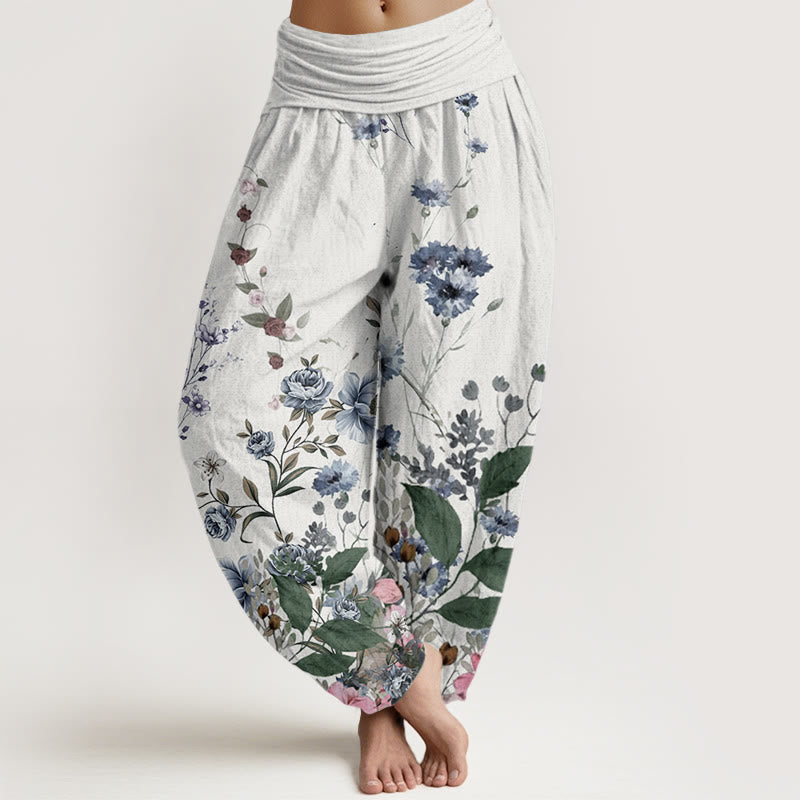 Pantalon sarouel à taille élastique pour femme, motif Buddha Stones , bleuet, Cosmo Rose - Fumée blanche - US22，UK/AU26，EU54 (6XL) - image 8