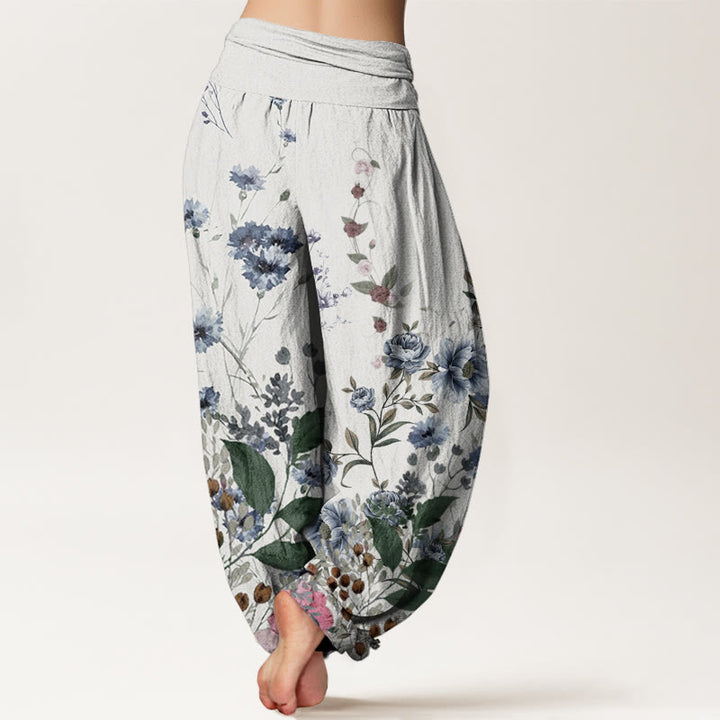 Pantalon sarouel à taille élastique pour femme, motif Buddha Stones , bleuet, Cosmo Rose - image 9