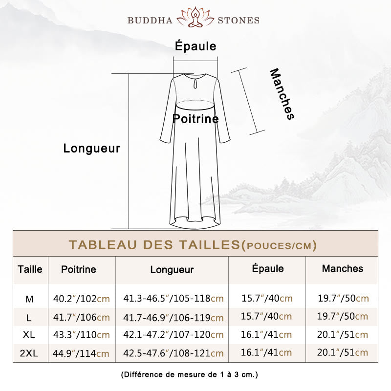 Robe mi-longue de couleur unie Buddha Stones , pantalon large, méditation, pratique spirituelle zen, yoga, danse, 2 pièces - image 5