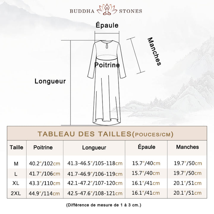 Robe mi-longue de couleur unie Buddha Stones , pantalon large, méditation, pratique spirituelle zen, yoga, danse, 2 pièces - image 5