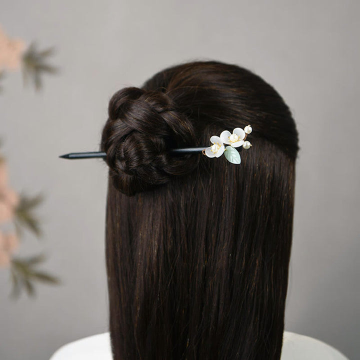 Épingle à cheveux en perles de protection en bois et pierres de Buddha Stones