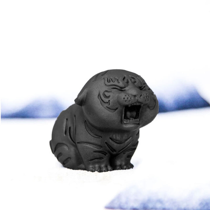 Statue de Buddha Stones en résine moulée en poudre de fer et rouille en forme de tigre mignon, décoration de la maison