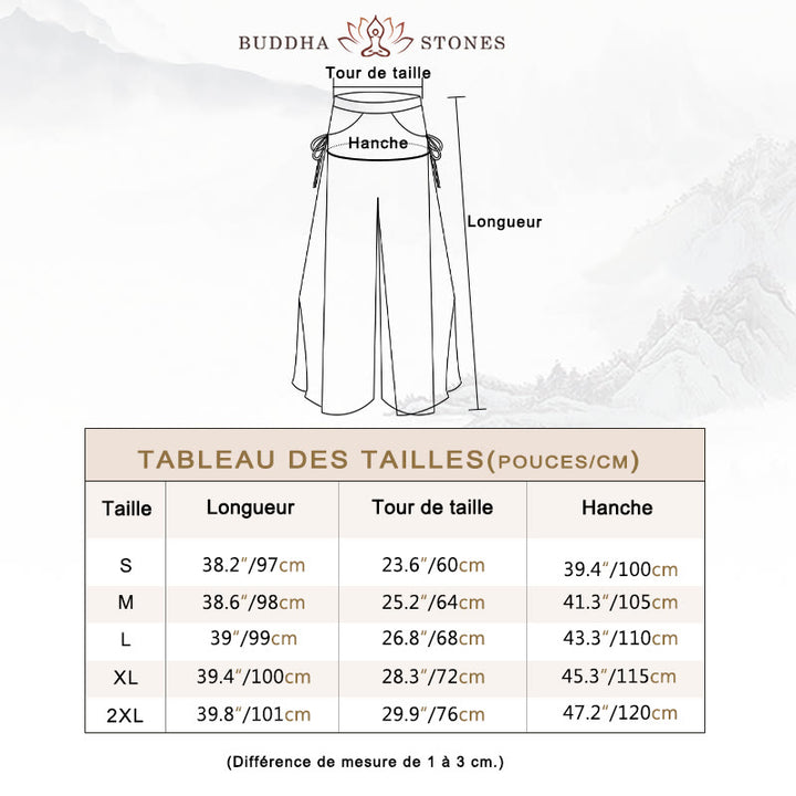Pantalon ample en coton et lin de couleur unie avec Buddha Stones pour le yoga et la danse classique - image 3