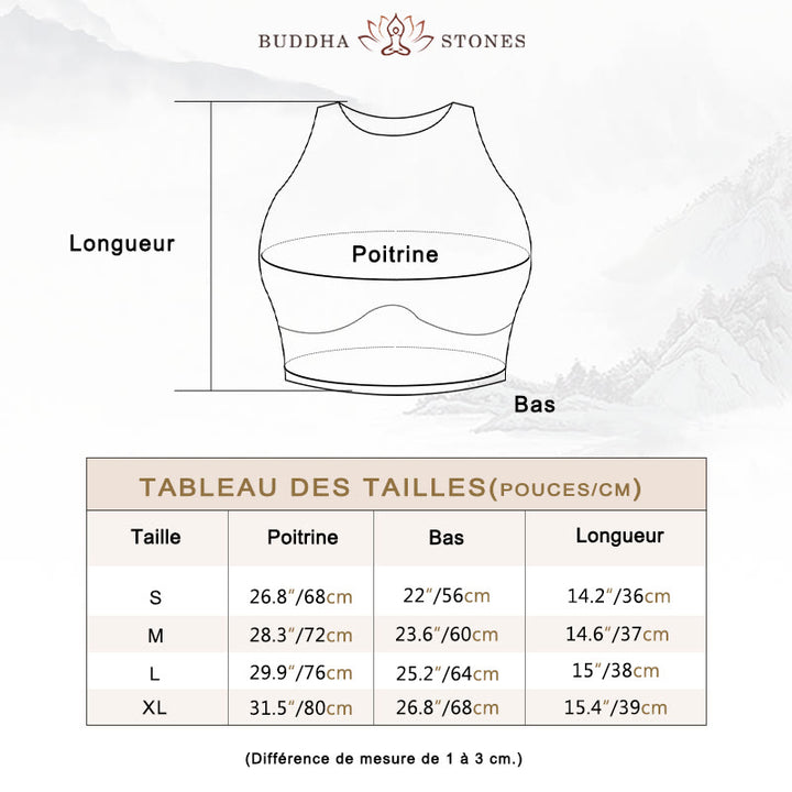 Débardeur court sans manches Buddha Stones Pantalon évasé Sports Fitness Yoga