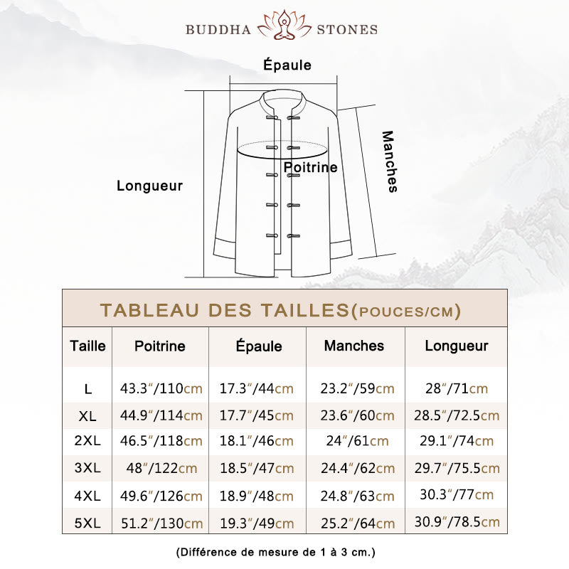 Buddha Stones Vêtements du Nouvel An chinois Fleurs Bambou Couleur unie Manchette Bouton de grenouille Costume Tang Coton Veste Homme Chemise Avec Poches - image 3