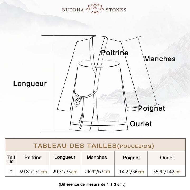 Buddha Stones et teinture par nouage Veste ouverte sur le devant pour méditation zen - image 3