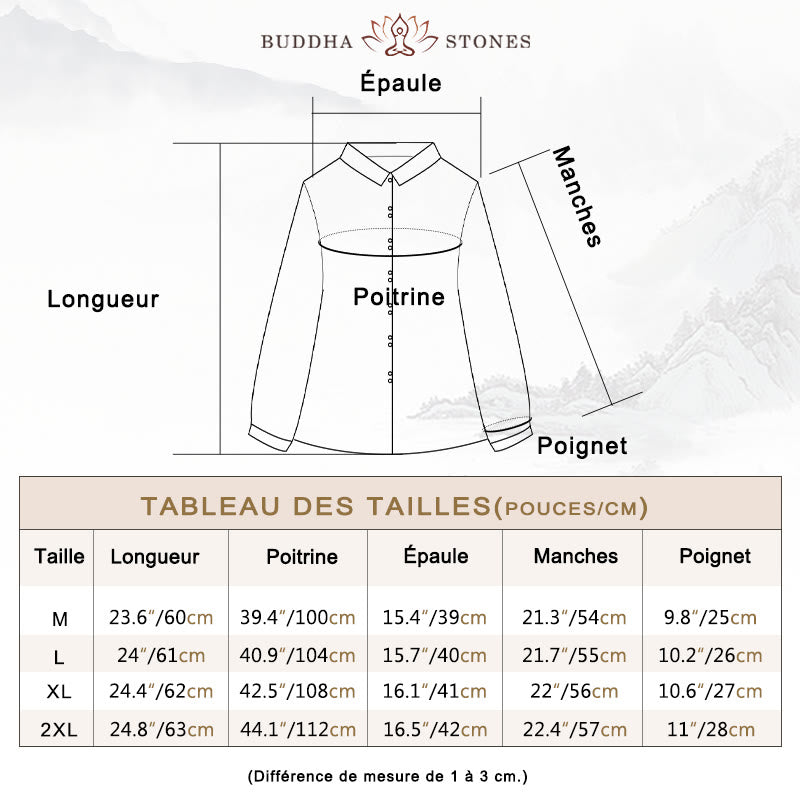 Vêtements en coton et lin brodés de fleurs artistiques et littéraires Buddha Stones
