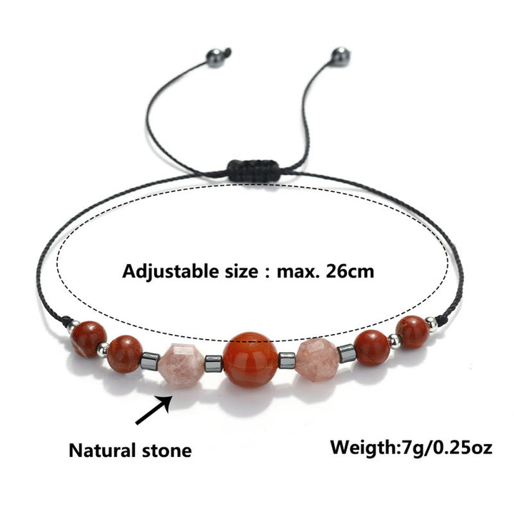 Buddha Stones Croyez que vous pouvez Bracelet positif en cornaline, jaspe rouge, hématite et pierre de soleil
