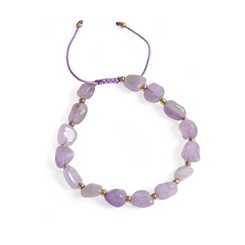 Bracelet d'équilibre en améthyste de forme irrégulière avec Buddha Stones