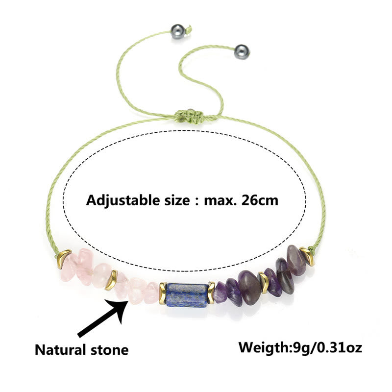 Bracelet spirituel Buddha Stones Best Friends Forever Améthyste Quartz Rose Lazurite
