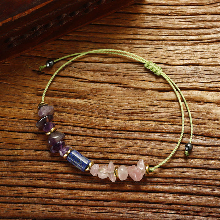Bracelet spirituel Buddha Stones Best Friends Forever Améthyste Quartz Rose Lazurite