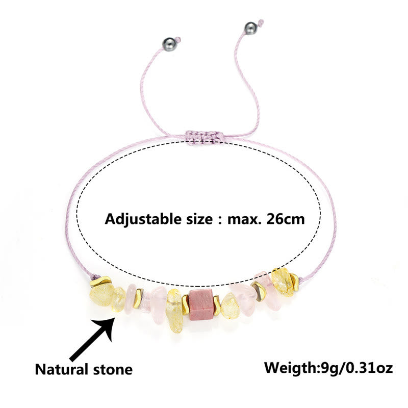 Bracelet Passionné en Quartz Rose, Citrine et Rhodonite de Buddha Stones Thank You