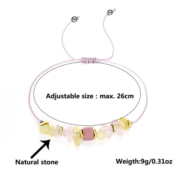 Bracelet Passionné en Quartz Rose, Citrine et Rhodonite de Buddha Stones Thank You