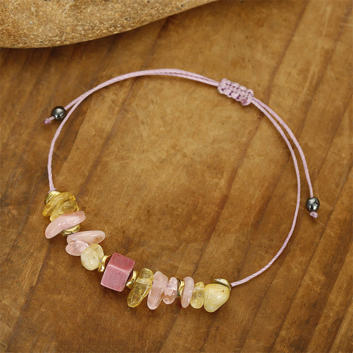 Bracelet Passionné en Quartz Rose, Citrine et Rhodonite de Buddha Stones Thank You