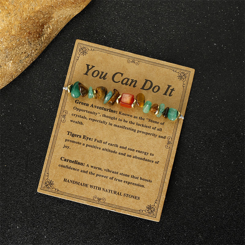 Bracelet porte-bonheur en aventurine verte, œil de tigre et cornaline, Buddha Stones, vous pouvez le faire