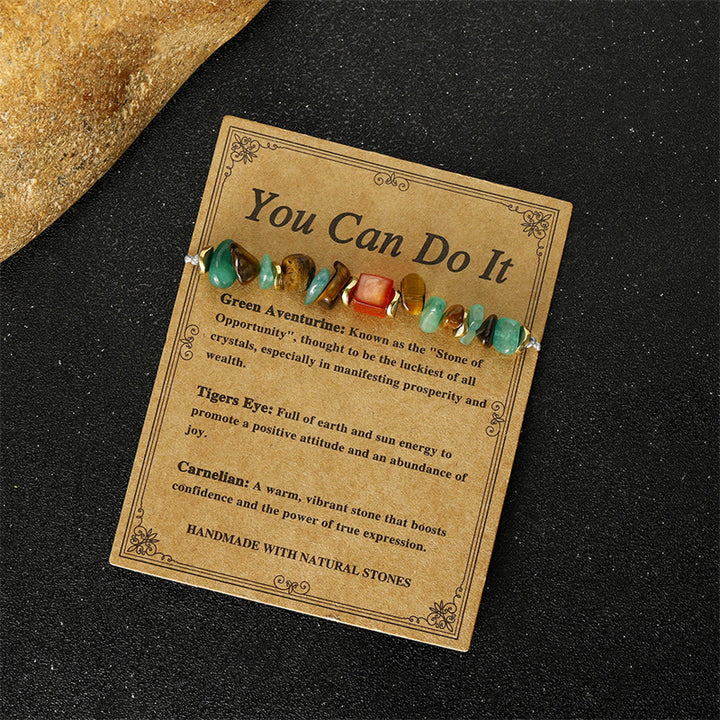 Bracelet porte-bonheur en aventurine verte, œil de tigre et cornaline, Buddha Stones, vous pouvez le faire