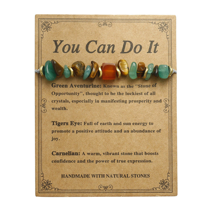 Bracelet porte-bonheur en aventurine verte, œil de tigre et cornaline, Buddha Stones, vous pouvez le faire