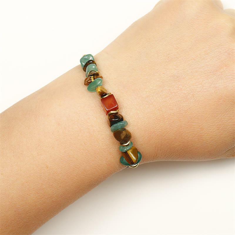 Bracelet porte-bonheur en aventurine verte, œil de tigre et cornaline, Buddha Stones, vous pouvez le faire