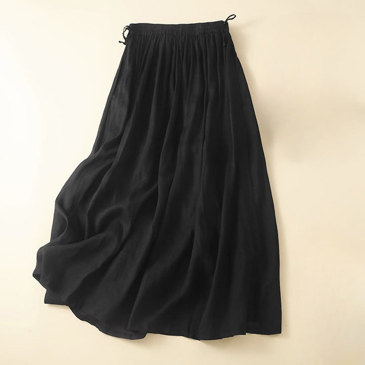 Jupe femme unie à lacets et taille élastique avec poches Buddha Stones - Noir - US8-10，UK/AU12-14，EU40-42 (2XL) - image 16