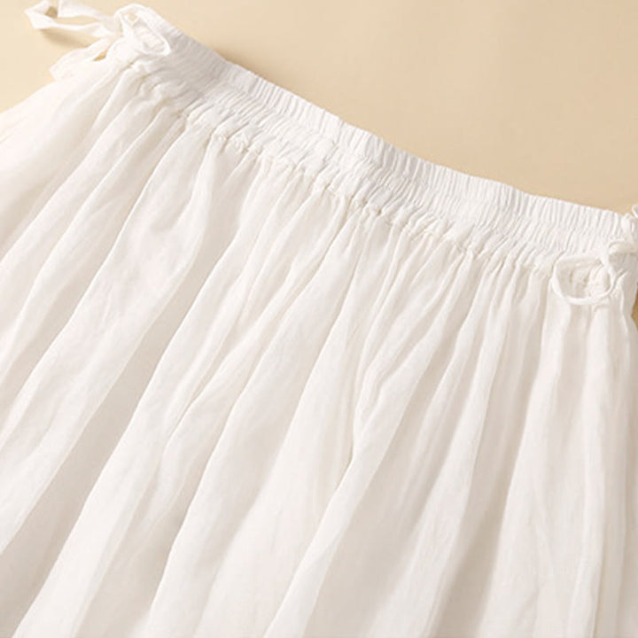 Jupe femme en coton uni à lacets et taille élastique avec poches Motif Buddha Stones - image 12