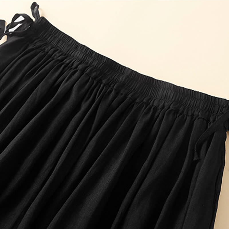 Jupe femme en coton uni à lacets et taille élastique avec poches Motif Buddha Stones - image 18